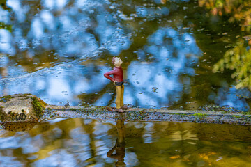 autumn leaves on the water