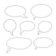 Speech Bubble set and Talk bubble. Cloud speech bubbles collection. Vector Format