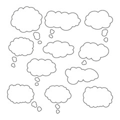 Speech Bubble set and Talk bubble. Cloud speech bubbles collection. Vector Format