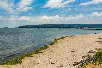 Obraz premium Sea views seascapes near Varna, Black Sea, Bulgaria, walking by the seashores. Europe, EU