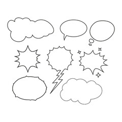 Obraz premium Speech Bubble set and Talk bubble. Cloud speech bubbles collection. Vector Format