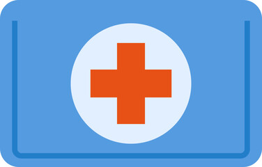 Aid kit symbol. Flat style.