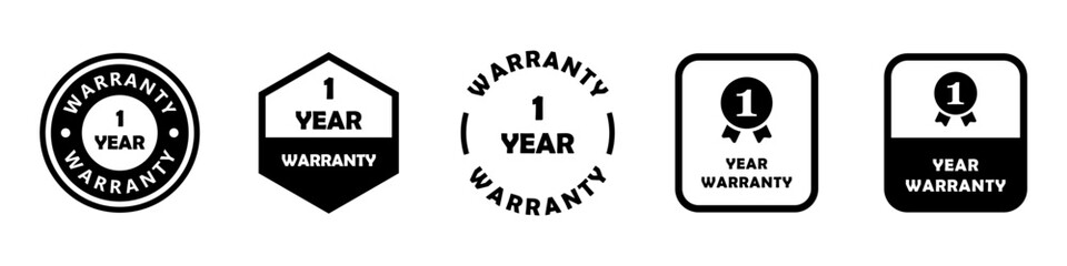 1 Year Warranty - vector labels for product.