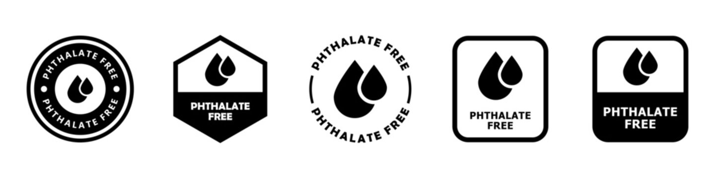 Phthalate free - vector signs for product packaging labels.