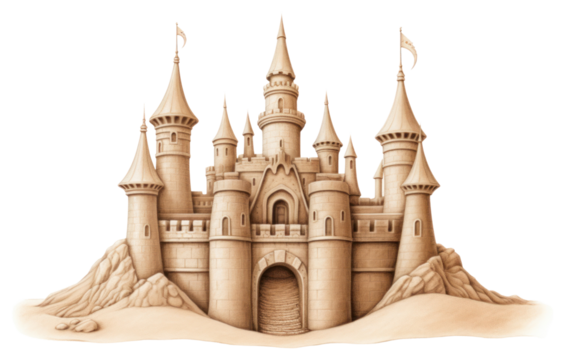 PNG Sand castle drawing architecture building.