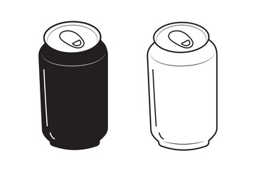 Energy Drink Can vector, Icon symbol. Can of soda vector,  supplements and vitamins can. Aluminum soda can line art vector icon design for apps, logo and websites. Vector illustration.