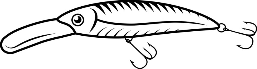 Wobbler symbol. Fishing equipment symbol.