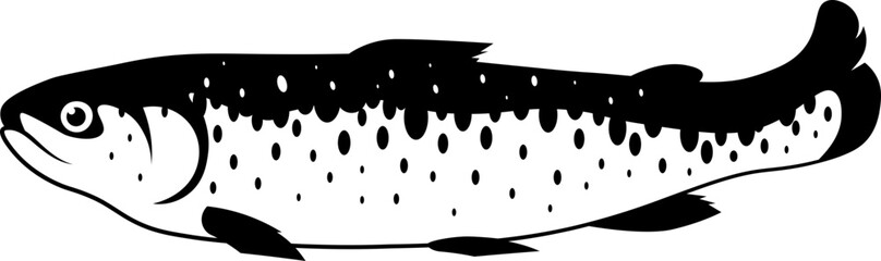 Fish icon. Fishing icon. Silhouette style.