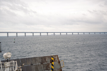 Öresundbrücke zwischen Dänemark und Schweden. Ausblick von der Fähre 