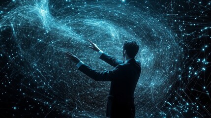 Digital harmony  the conductor of data, symphony of efficiency in abstract composition