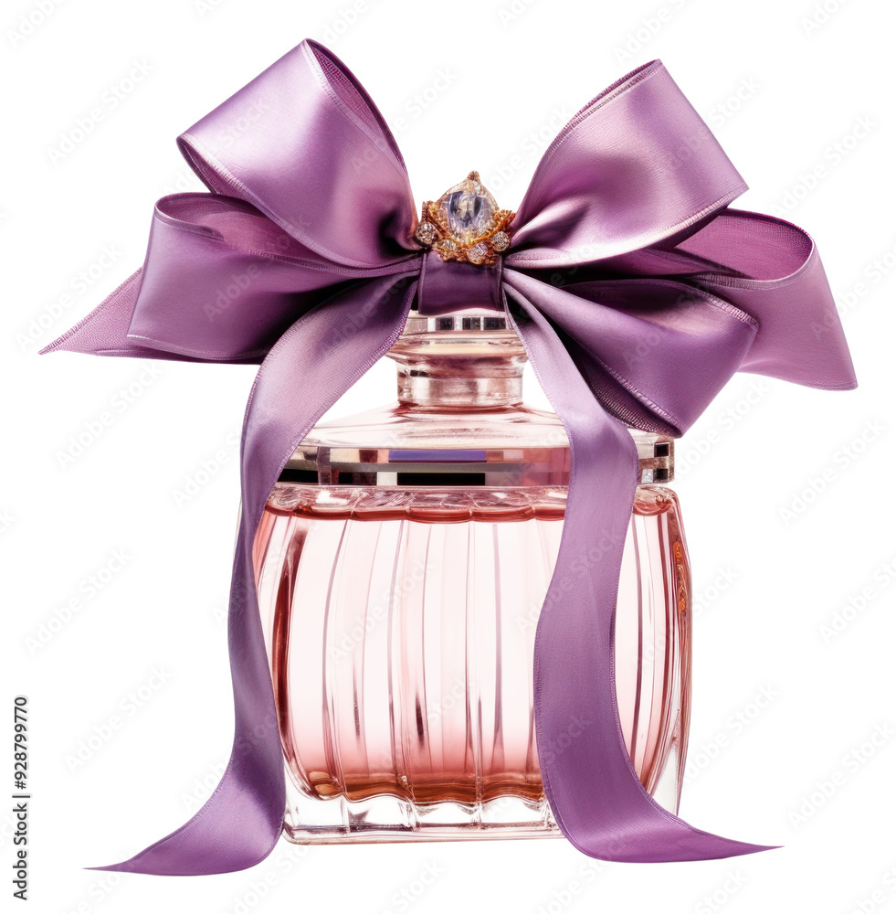 Poster png perfume cosmetics ribbon bottle.