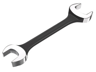a black and silver wrench