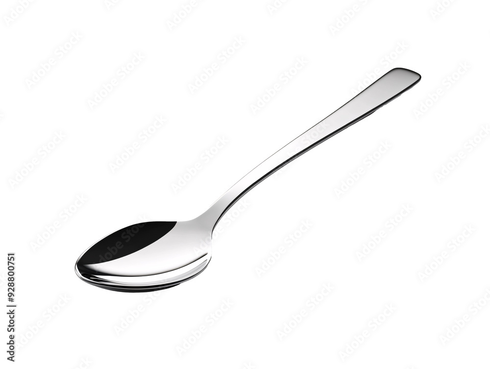 Wall mural a silver spoon on a white surface