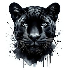 Obraz premium an illustration of leopard head with pastel colors isolated on white 