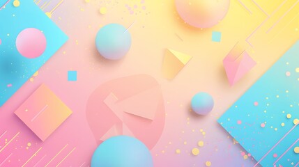 Abstract Pastel Background with Geometric Shapes
