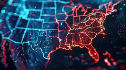 A detailed view of the United States map, great for highlighting specific regions or planning trips