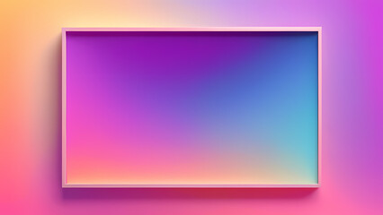 Obraz premium Abstract illustration featuring a central rectangular frame surrounded by soft, flowing lines and gradient color transitions