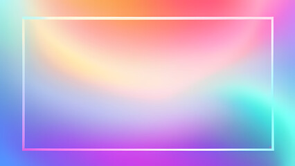 Abstract illustration featuring a central rectangular frame surrounded by soft, flowing lines and gradient color transitions