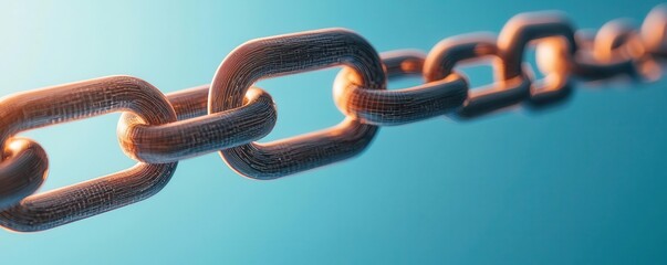 Obraz premium Chain material integrity, holographic strength evaluation, futuristic construction technology