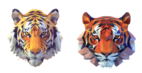 A lowpoly style tiger head