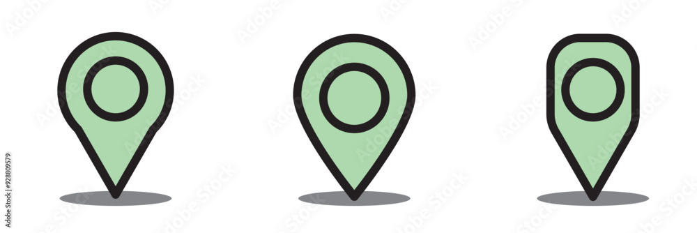 Poster location black logo pin icon. location icon. gps location symbol collection. map marker pointer icon