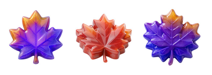 Jelly Gummy Maple Leaf PNG with Transparent Cut Out