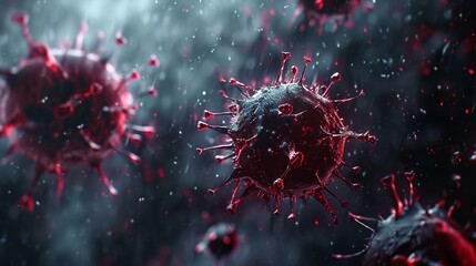 Health Crisis Warning with Virus Texture