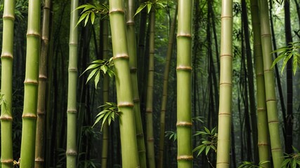 Fototapeta premium Close-up Bamboo Branch in Japanese Bamboo Forest