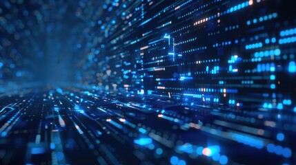 Fototapeta premium Digital Data Flow - A Futuristic Network Visualization