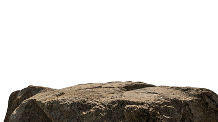 Rock Isolated, Stone podium, Cliff mountain on white background well material montage your products display, Clipping paths 
