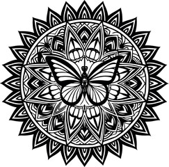 Butterfly mandala design