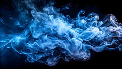 Obraz premium Swirling indigo smoke with a mysterious allure enhances magical themes, magical, swirl, indigo, smoke, mysterious