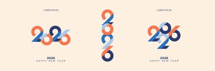 Number design concept for the new year 2026. 2026 new year design concept for calendar, cover, magazine, poster and banner. 2026 new year sign and symbol