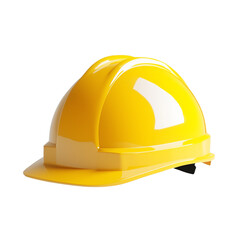 Yellow industrial construction helmet PNG displayed on plain white background