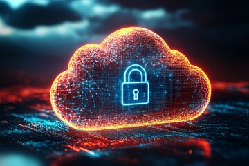 Illustration of Cloud Security Services Technology created with Generative AI