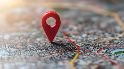 Illustration of a pin icon indicating a prime commercial real estate location, generating returns from investing in real estate, renting and speculating and selling assets