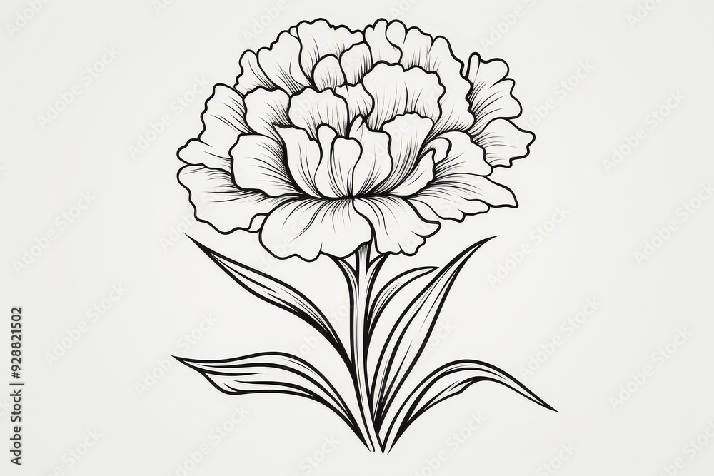 Canvas Prints Carnation Outline Tattoo Design