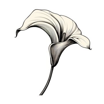 Elegant Calla Lily Line Art Tattoo