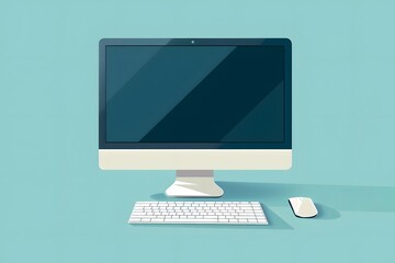 Fototapeta premium Modern Desktop Setup with a Sleek Computer and Accessories