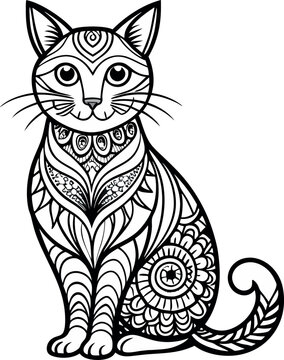 recommend clip art: cat mandala design