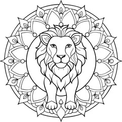 lion mandala design