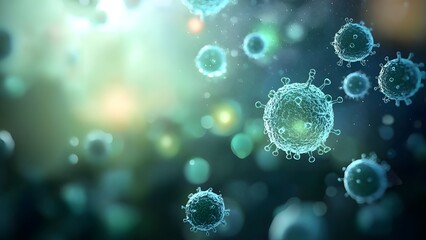 Obraz premium Abstract Microscopic Virus Cells Background.