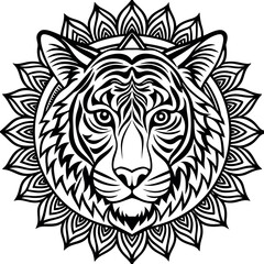 Obraz premium tiger mandala design