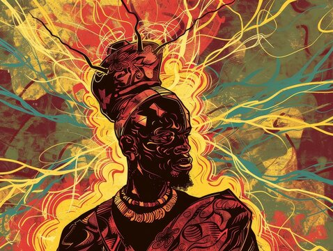 African God Shango: Thunder, Lightning, Fire