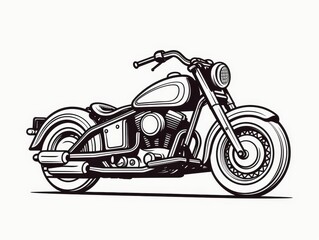 Vintage Biker Line Art Graphic
