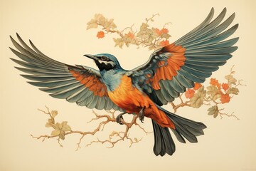 Obraz premium Ornate Bird Art and Avian Observation