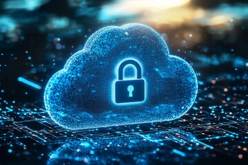 Illustration of Cloud Security Services Technology created with Generative AI
