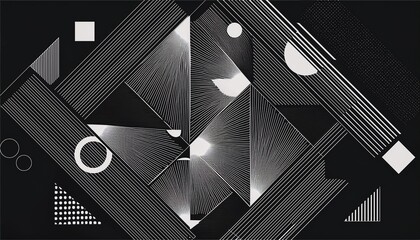 Obraz premium Abstract Geometric Design in Black and White