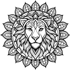 lion mandala design
