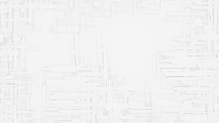 3d illustration of Futuristic frame artistic geometrical design drawing or draft style black and white architecture and modern tech background banner and wallpaper.3d renden.